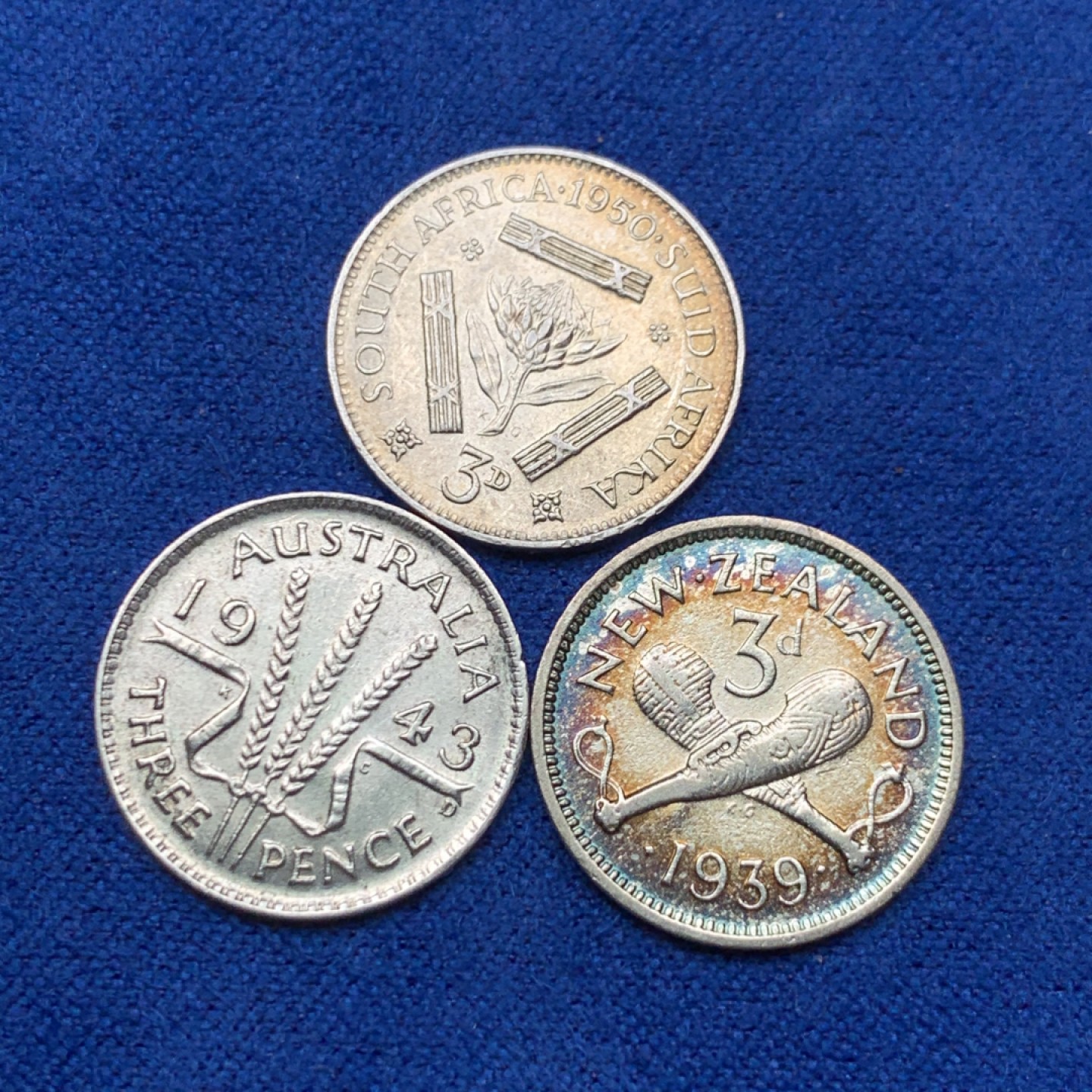 《竞宝斋》三少爷老婆本专场-第156场 (全场包邮) 英系乔治六世国王头像小银币三枚