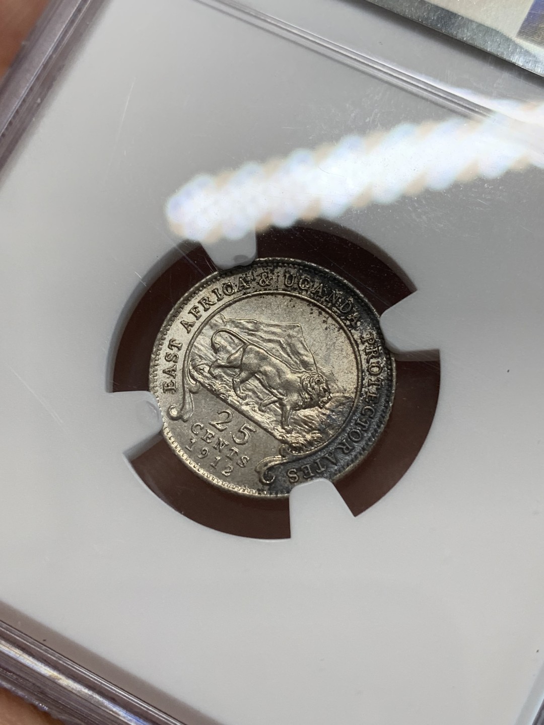 《竞宝斋》三少爷老婆本专场-第156场 (全场包邮) NGC UNCD 英属东非乌干达保护地1912年乔治五世国王头像25分银币