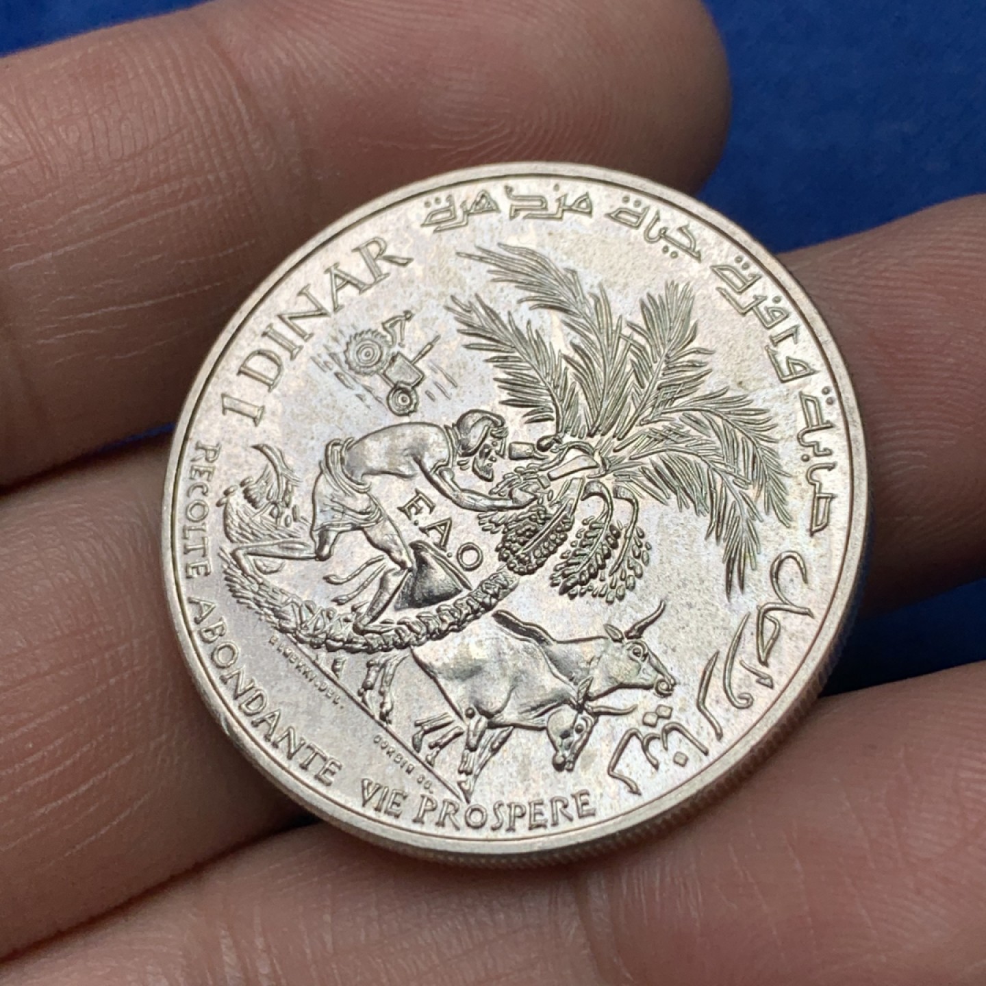 《竞宝斋》三少爷老婆本专场-第156场 (全场包邮) 突尼斯1970年FAO纪念1第纳尔银币