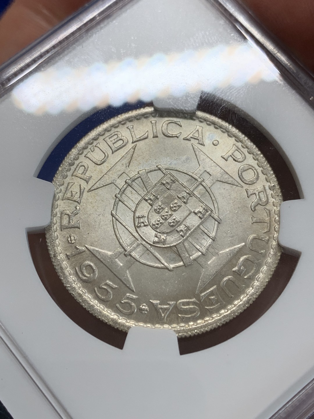 《竞宝斋》三少爷老婆本专场-第156场 (全场包邮) NGC MS64 葡属安哥拉1955年20埃斯库多银币