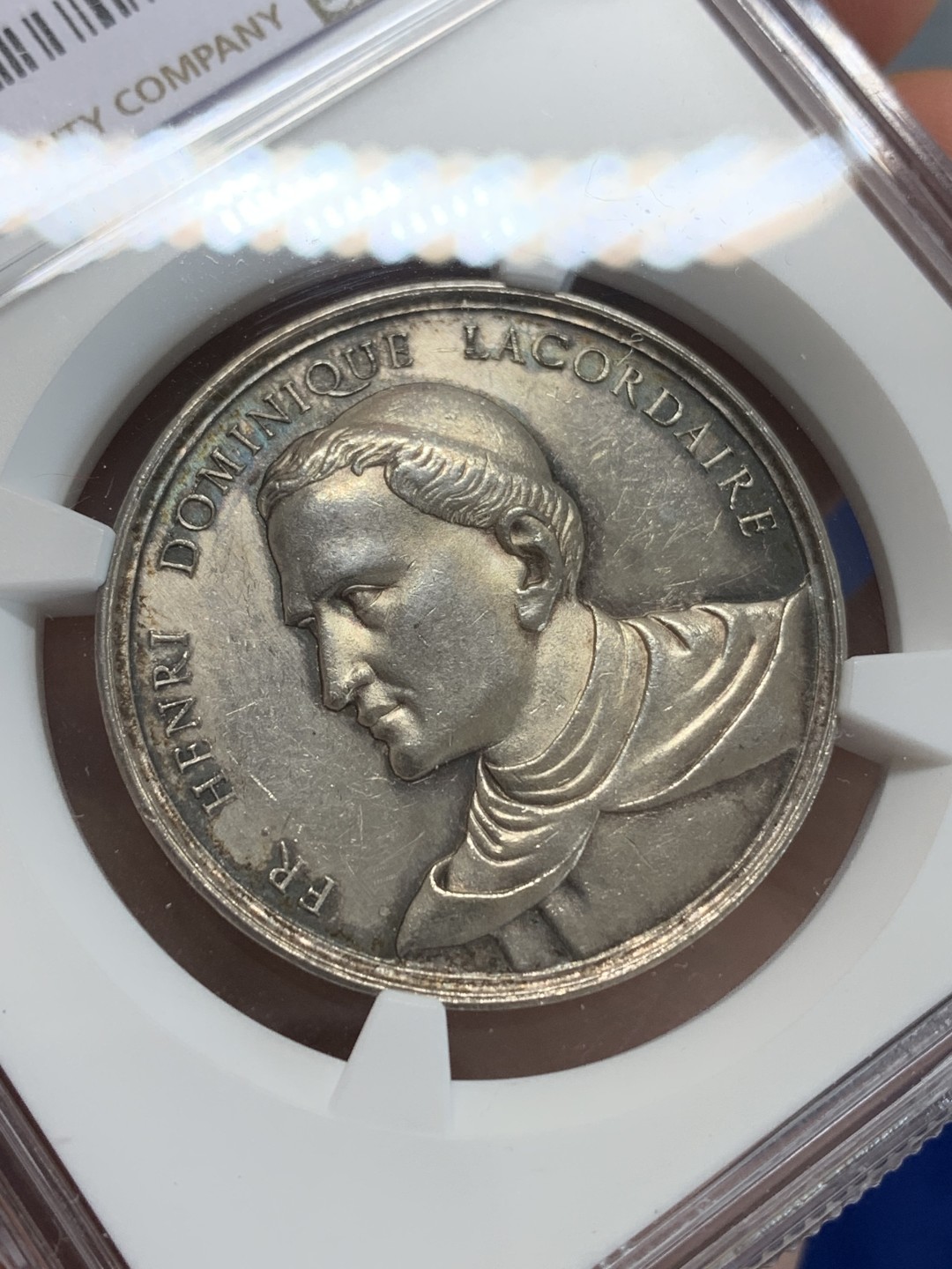 《竞宝斋》三少爷老婆本专场-第156场 (全场包邮) NGC AU58 法国19世纪亨利▪拉科代尔纪念银章