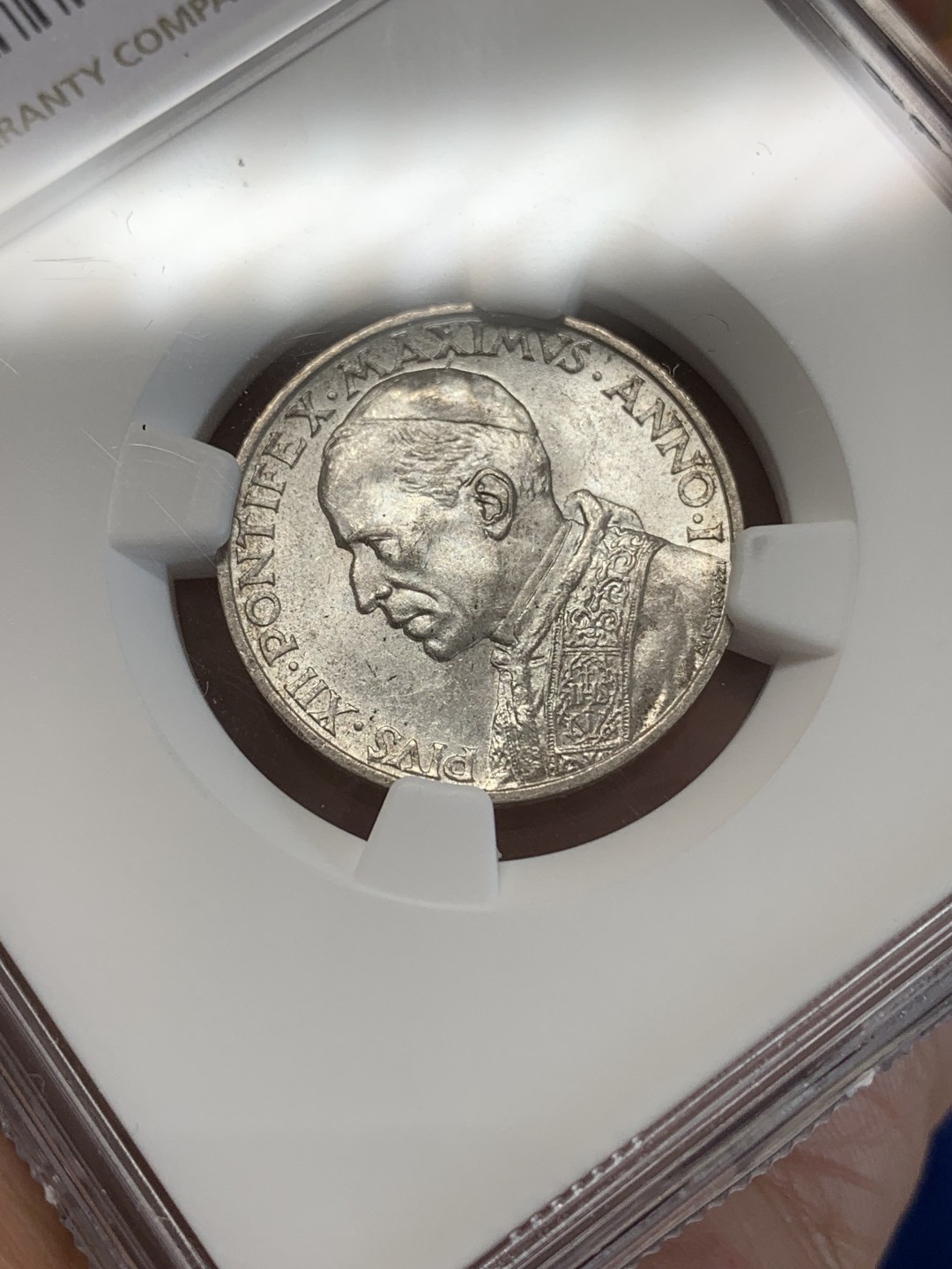 《竞宝斋》三少爷老婆本专场-第156场 (全场包邮) NGC MS63 梵蒂冈1939年5里拉银币