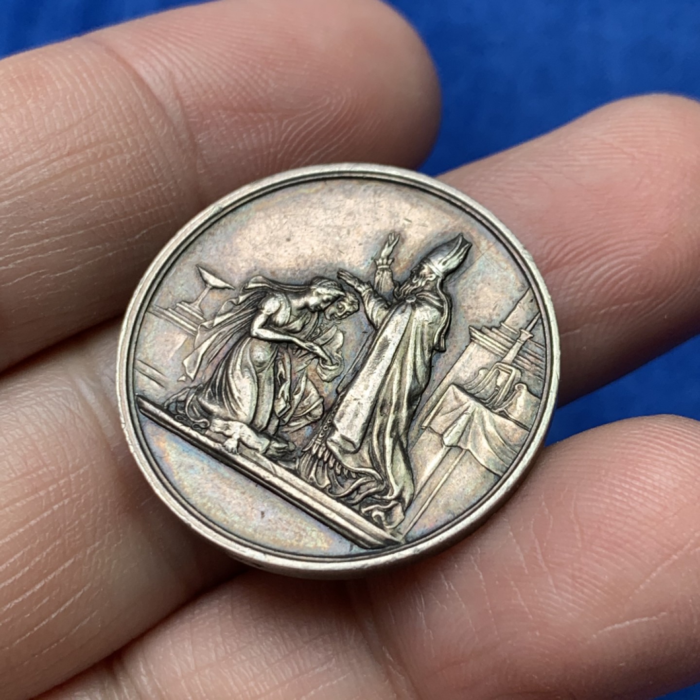 《竞宝斋》三少爷老婆本专场-第156场 (全场包邮) 法国结婚银章，蜜蜂+ARGENT边铭，直径29mm，重量10.05g