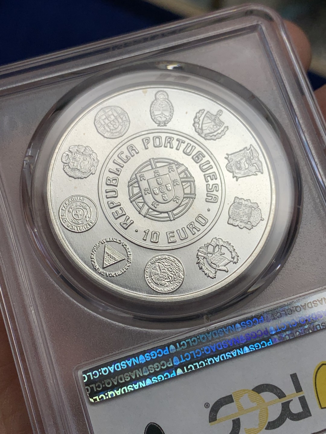 《竞宝斋》三少爷老婆本专场-第156场 (全场包邮) PCGS金盾 MS67 葡萄牙2003年10欧元大银币