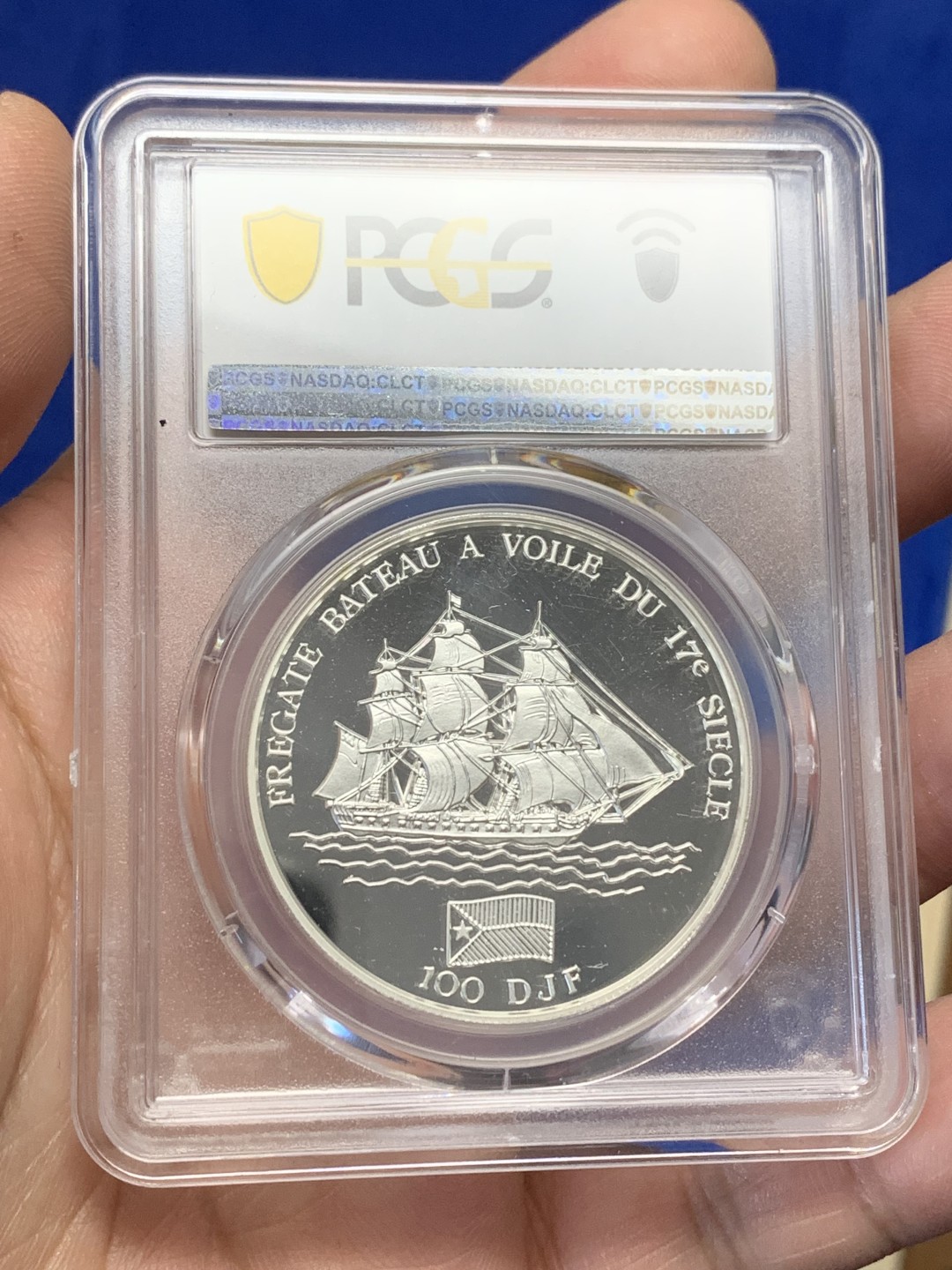 《竞宝斋》三少爷老婆本专场-第156场 (全场包邮) PCGS金盾 PR69DCAM 吉布提1994年100法郎精制大银币