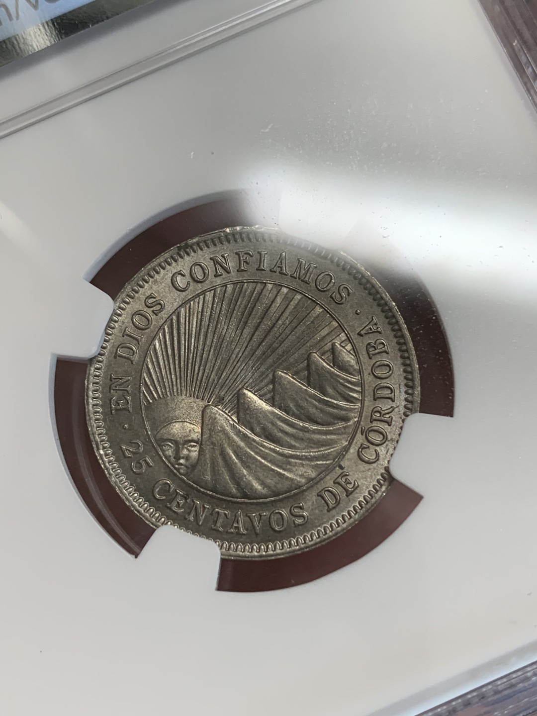 《竞宝斋》三少爷老婆本专场-第156场 (全场包邮) NGC MS64 尼加拉瓜1964年25分镍币