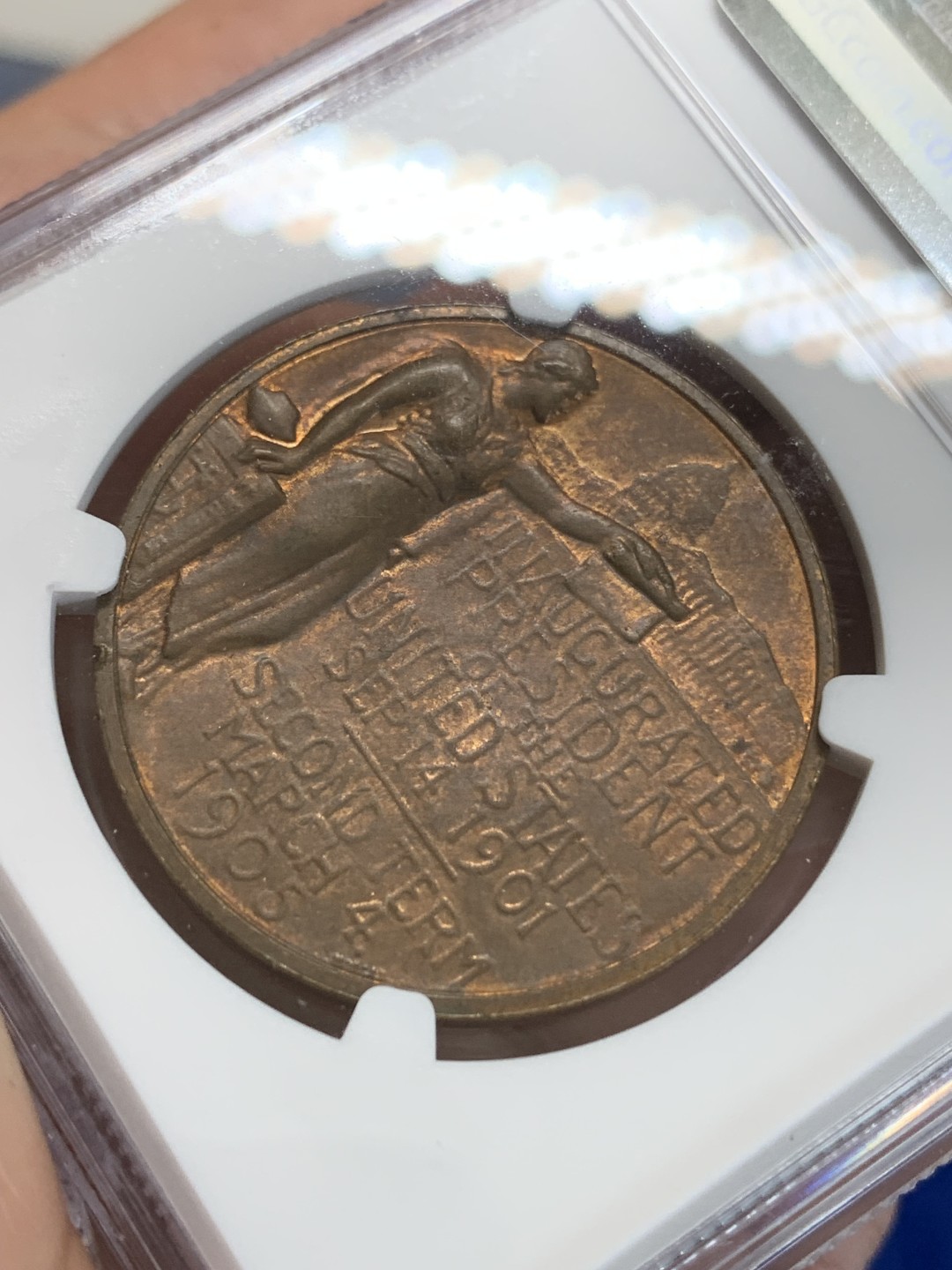 《竞宝斋》三少爷老婆本专场-第156场 (全场包邮) NGC MS63BN 美国1905年西奥多·罗斯福官方就职铜奖章