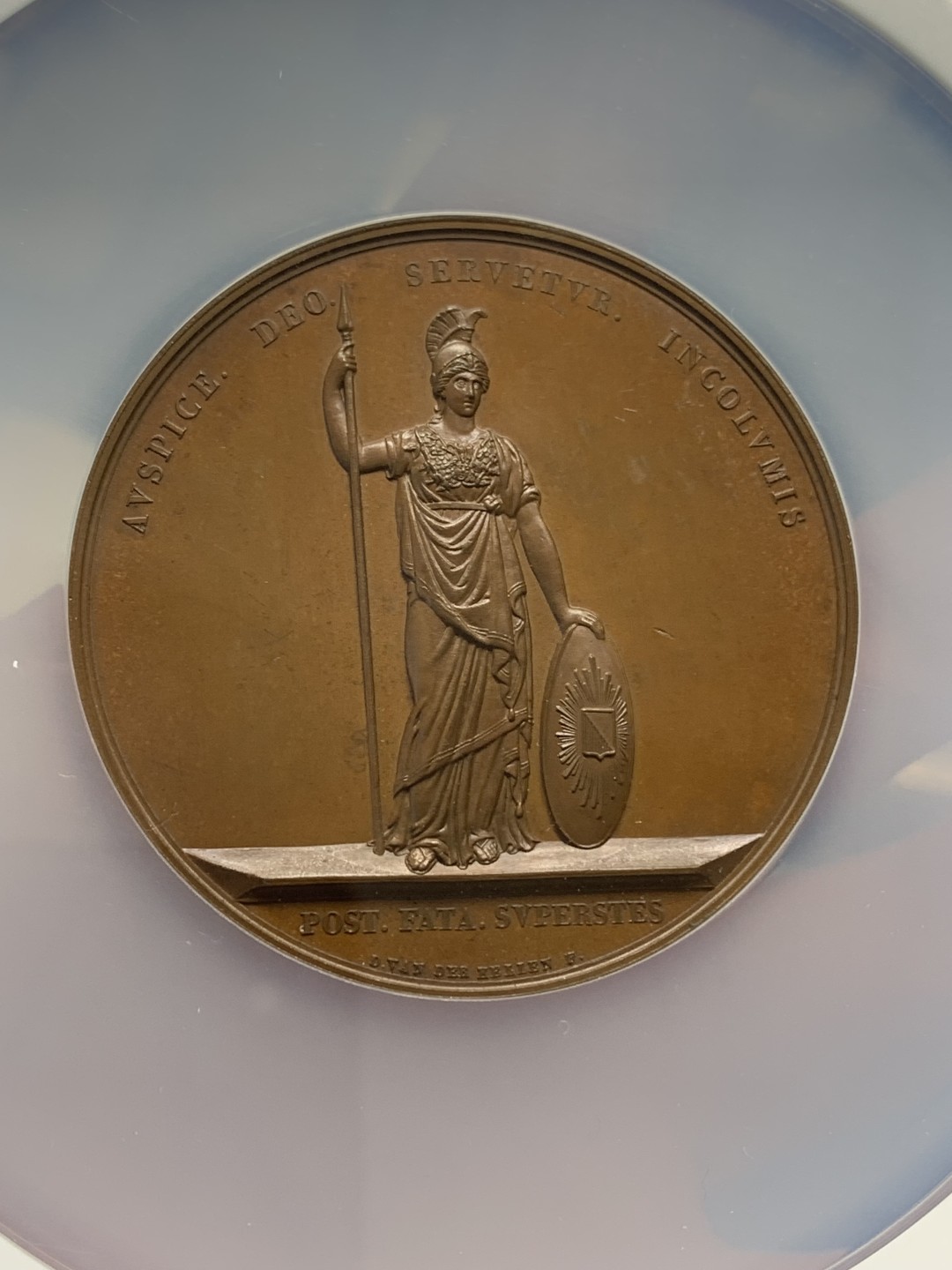 《竞宝斋》三少爷老婆本专场-第156场 (全场包邮) NGC MS62BN 荷兰1836年乌特勒支大学建校200周年大铜章，NGC加大盒