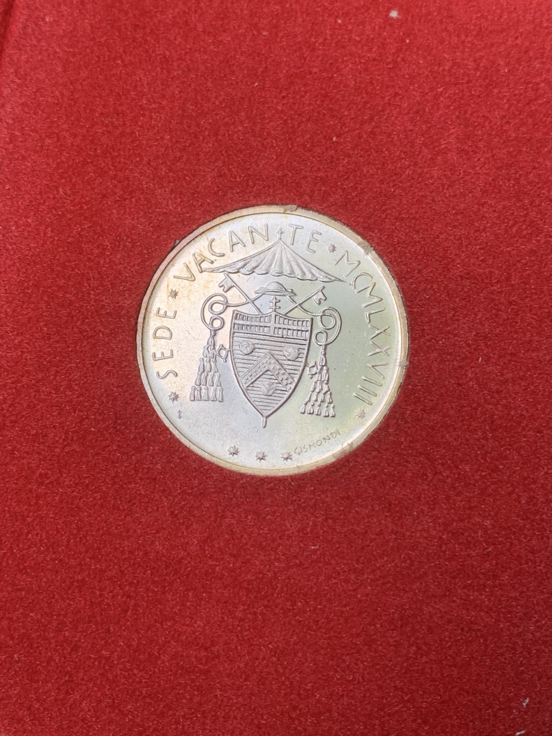 《竞宝斋》三少爷老婆本专场-第156场 (全场包邮) 梵蒂冈1978年教皇缺位500里拉银币，带小红册