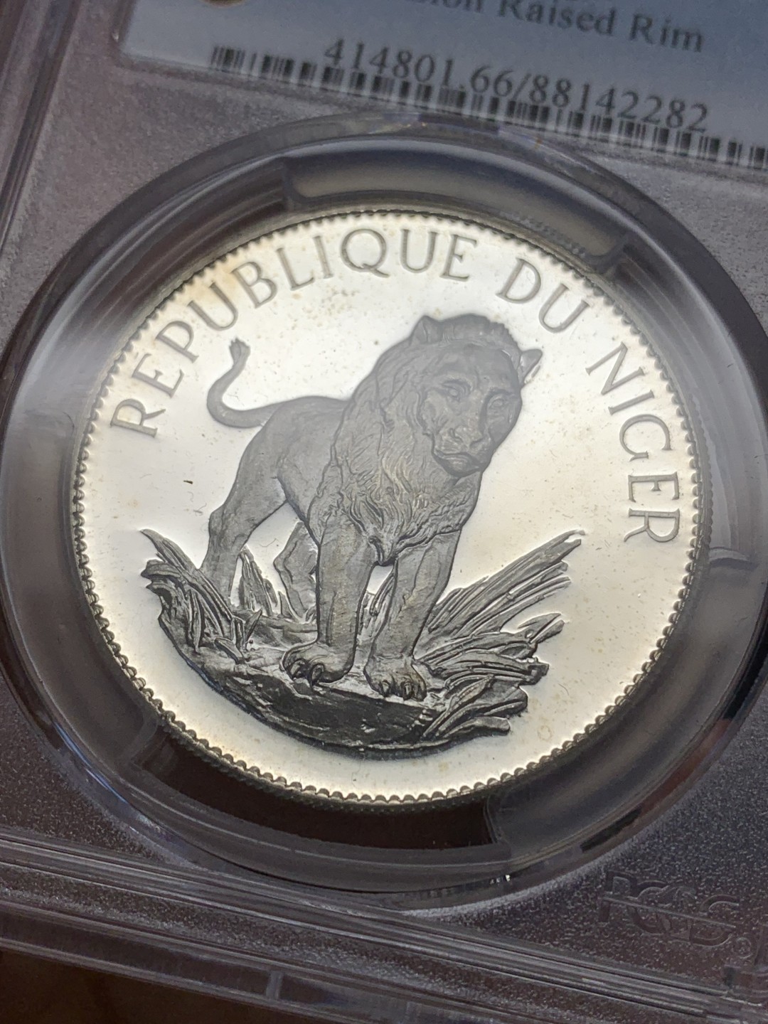 《竞宝斋》三少爷老婆本专场-第156场 (全场包邮) PCGS金盾 PR66DCAM 尼日尔1968年狮子10法郎精制大银币