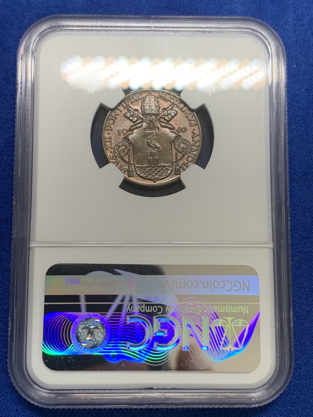 《竞宝斋》三少爷老婆本专场-第156场 (全场包邮) NGC MS64 梵蒂冈1940年10分铜币，高分不易