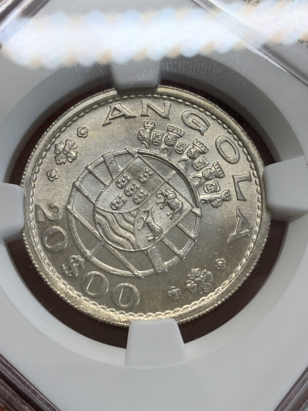 《竞宝斋》三少爷老婆本专场-第156场 (全场包邮) NGC MS64 葡属安哥拉1955年20埃斯库多银币