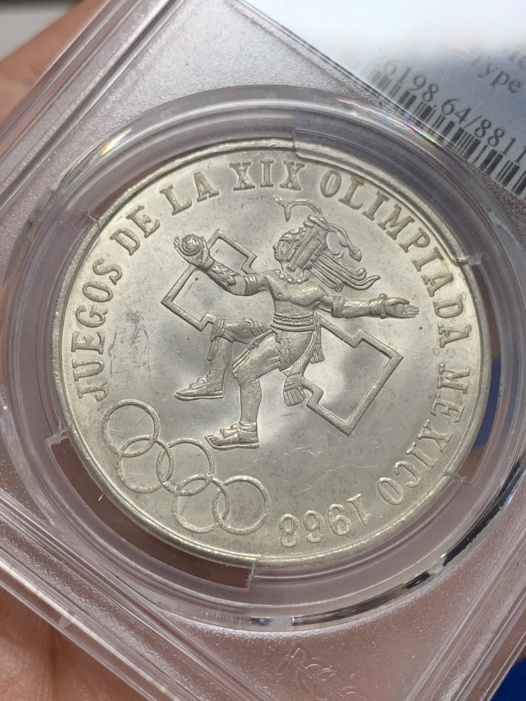 《竞宝斋》三少爷老婆本专场-第156场 (全场包邮) PCGS金盾 MS64 墨西哥1968年奥运会纪念25比索大银币