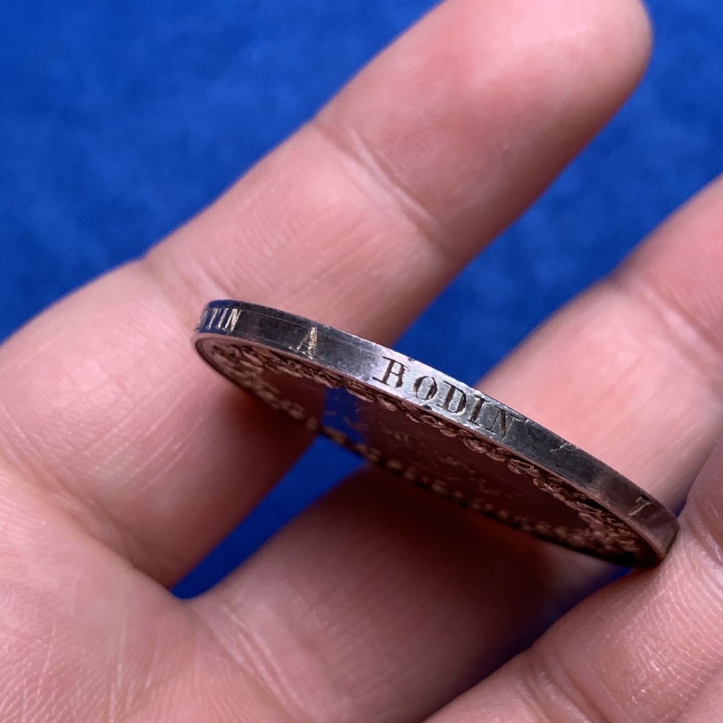 《竞宝斋》三少爷老婆本专场-第156场 (全场包邮) 法国1854年结婚银章，手指+ARGENT边铭，直径36.5mm，重量21.52g