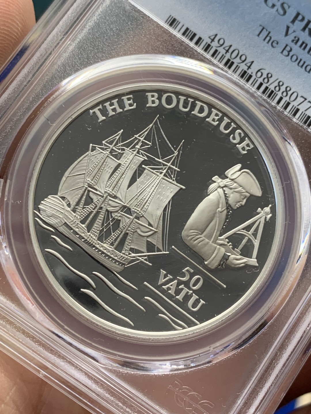 《竞宝斋》三少爷老婆本专场-第156场 (全场包邮) PCGS金盾 PR68DCAM 瓦努阿图1993年50瓦图精制大银币