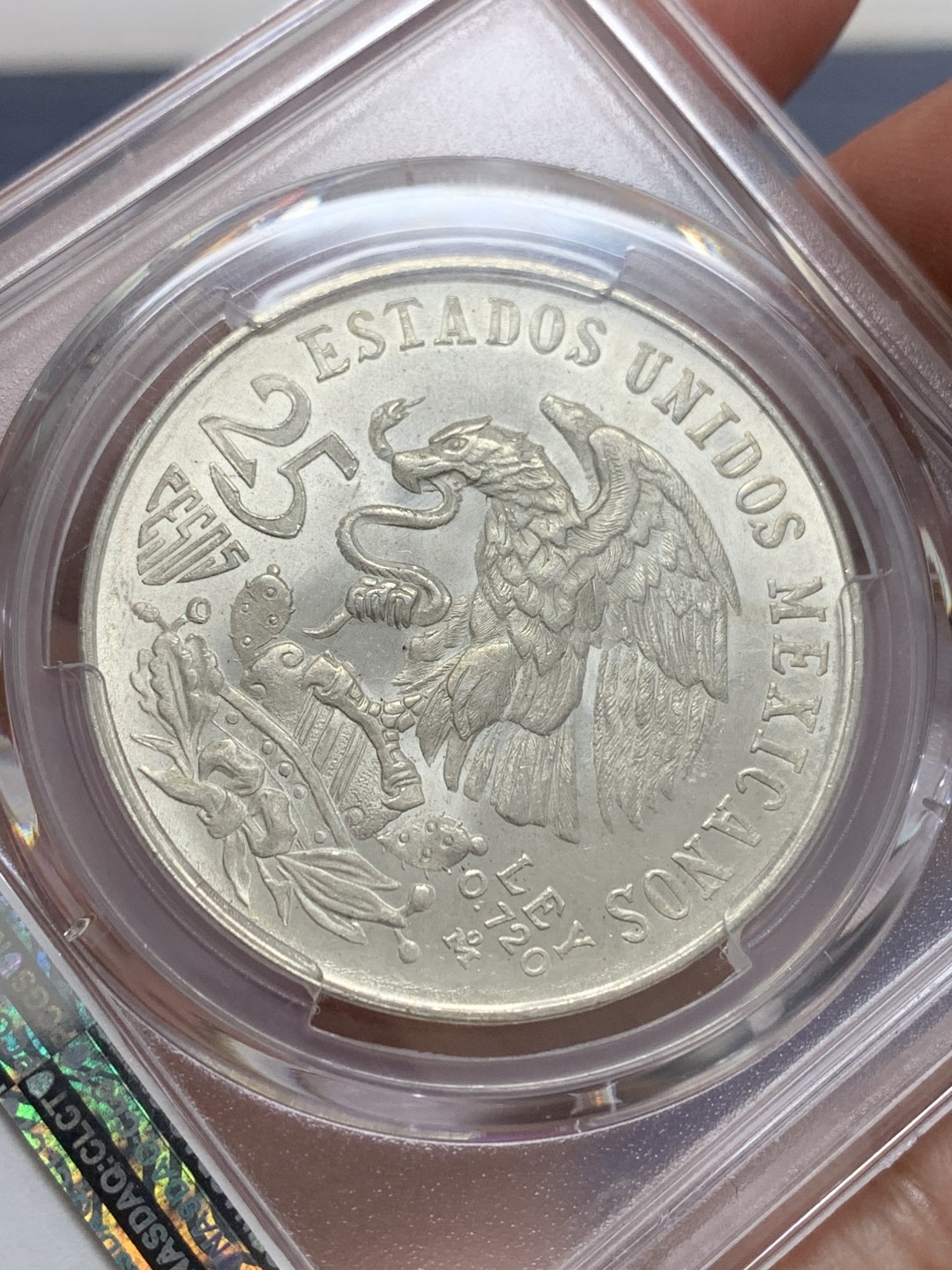 《竞宝斋》三少爷老婆本专场-第156场 (全场包邮) PCGS金盾 MS64 墨西哥1968年奥运会纪念25比索大银币