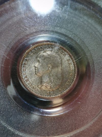 PCGS-MS66荷兰1892年威廉明娜女王萝莉头10分银币银萝莉