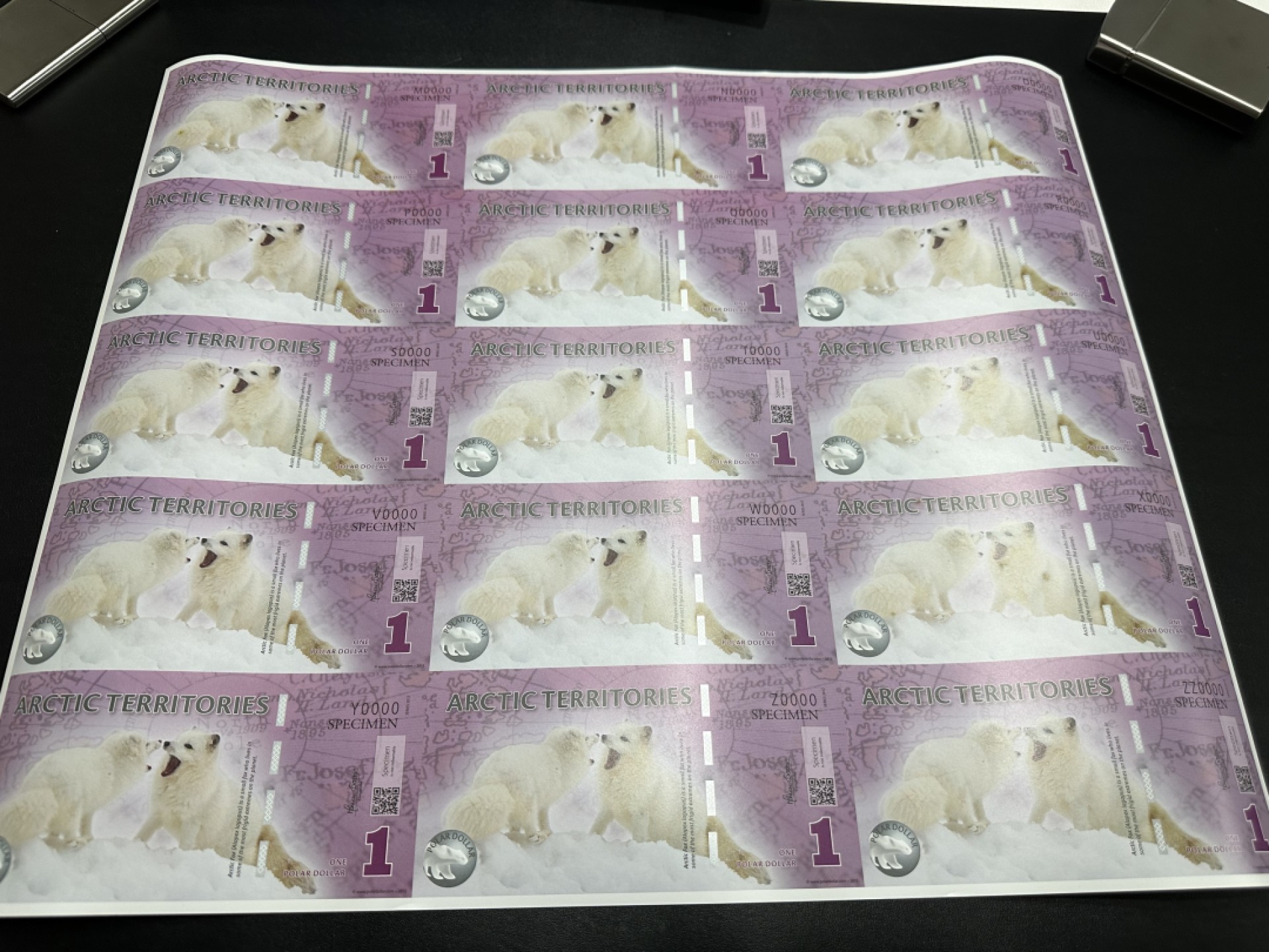 《外钞收藏家》第二百六十三期（连拍第一场） 澳大利亚北极商业纪念钞1元 15连体 全新 炮桶精装