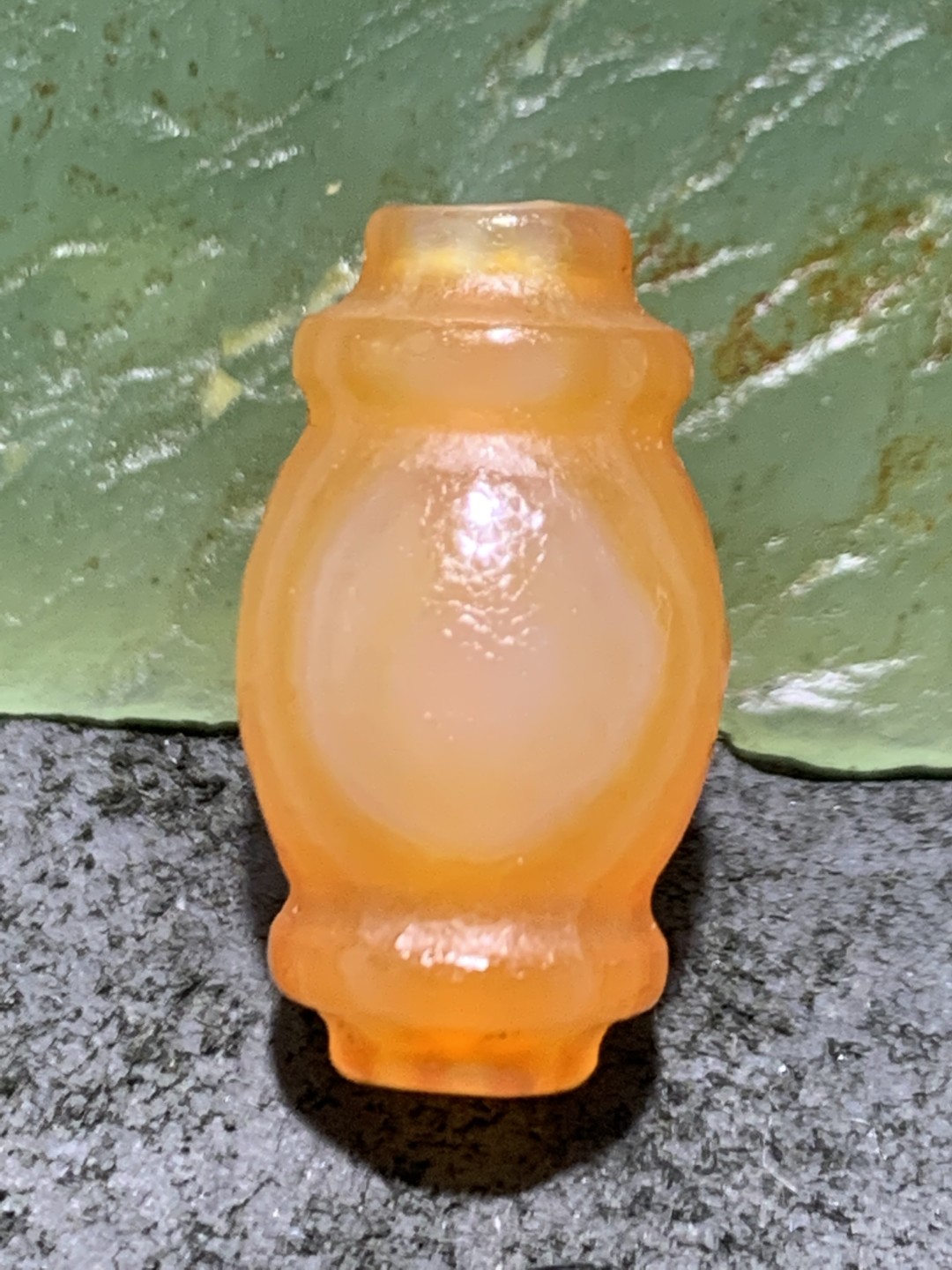 精美高玉化天眼千层风化纹缠丝玛瑙灯笼珠一颗