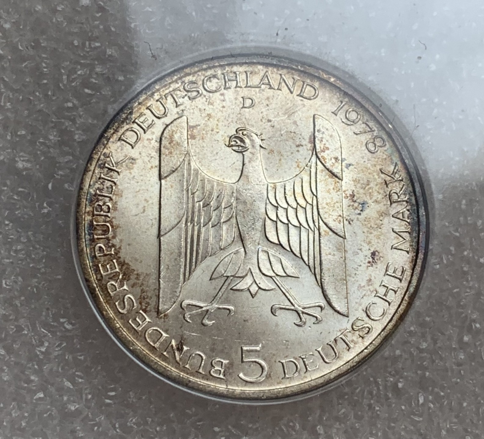 瓶子🏺第88期拍卖会 1978年西德联邦德国5马克纪念银币  原封 施特雷泽曼