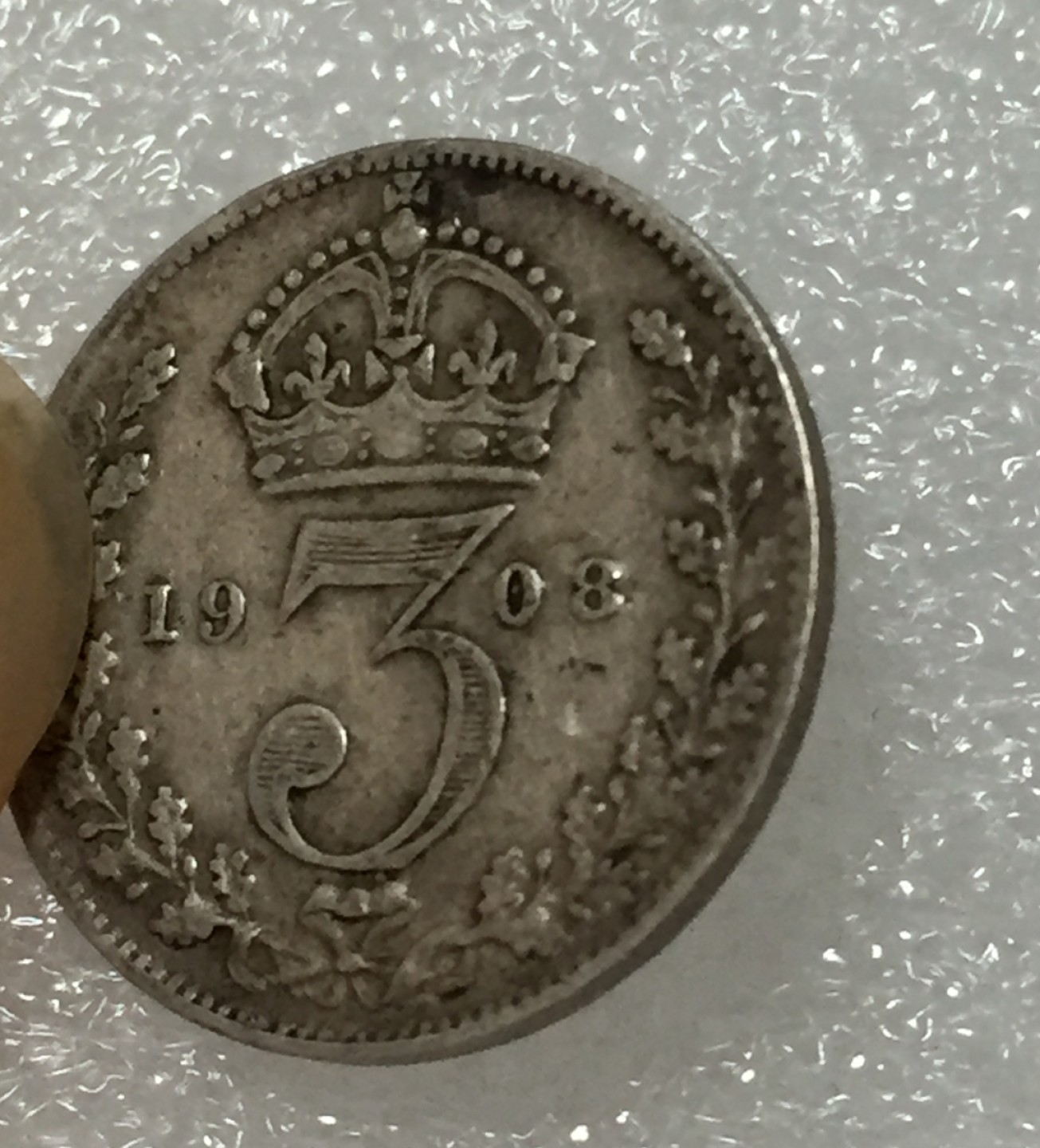 方圆集藏第四期专场 7267-英国1908年爱德华七世3便士银币高银