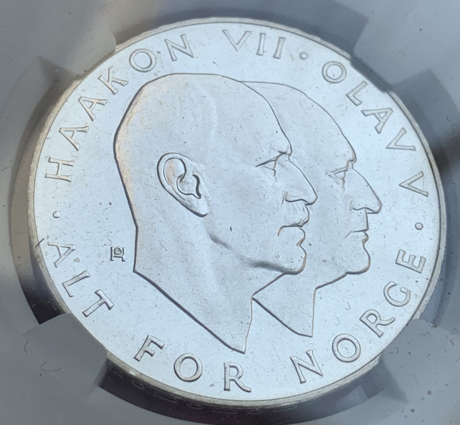 瓶子🏺第88期拍卖会 挪威1970年25克朗银币  NGC  MS66