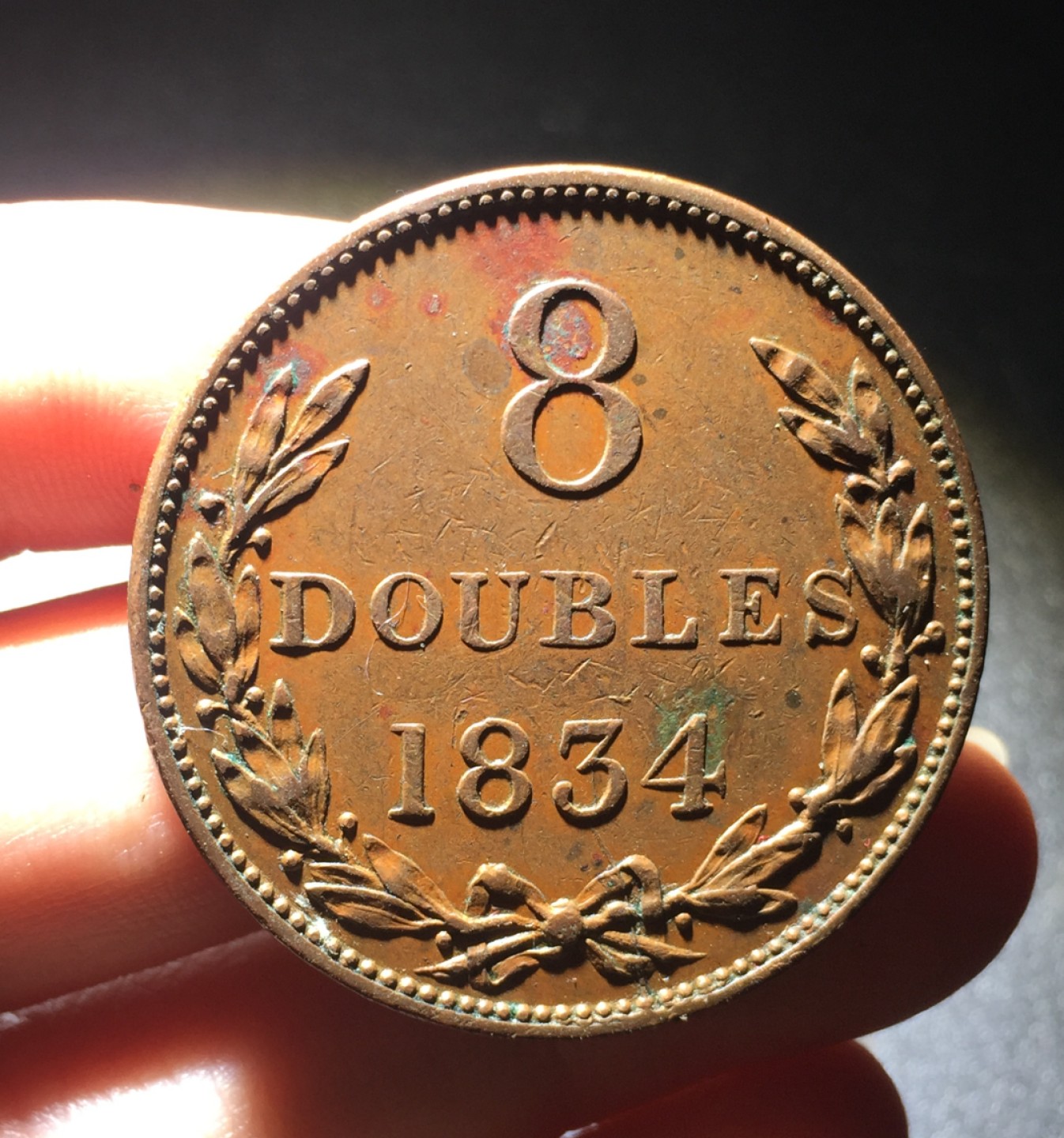 方圆集藏第四期专场 11089-英属根西岛1834年8道布威廉四世时期大型铜币