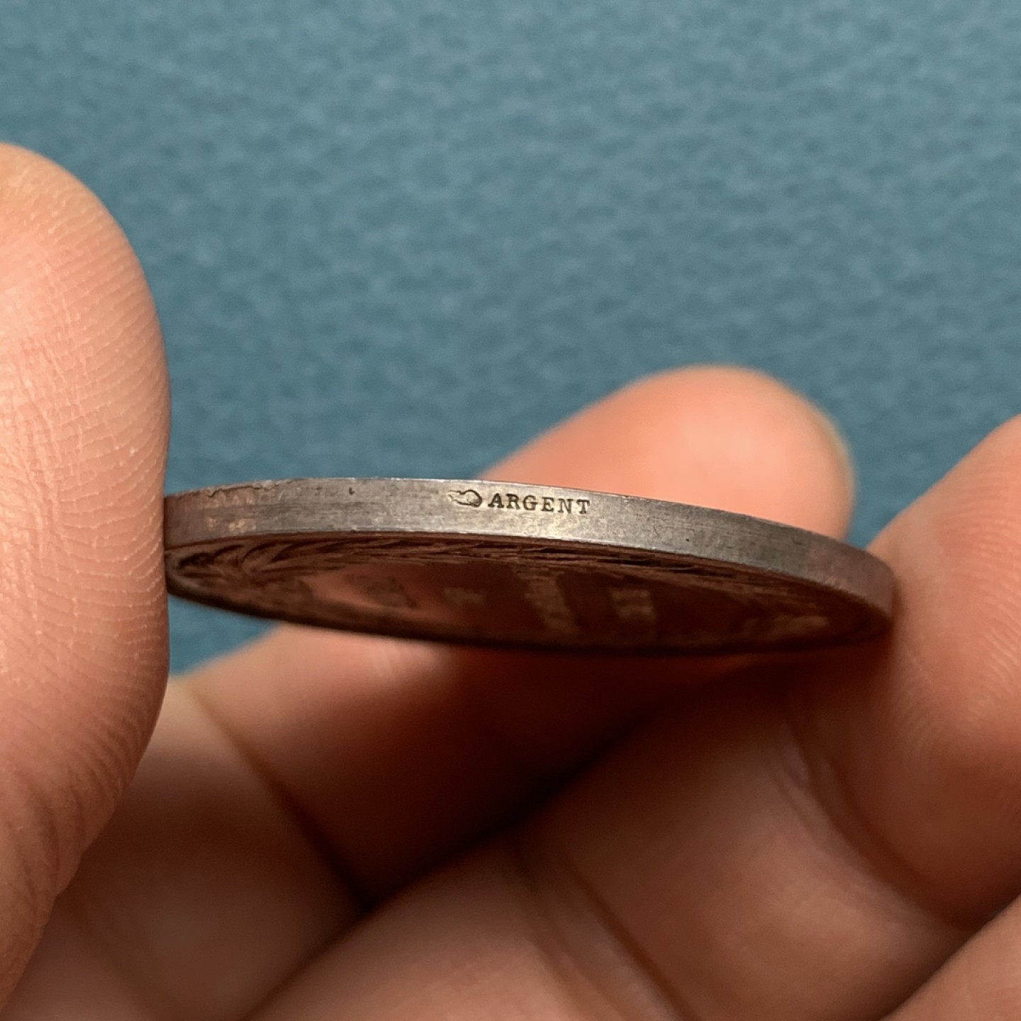 《竞宝斋》第157场-法国八角与章 专场！周日，周一，周四 3场 (全场包邮) 法国银章，公共教育部，19.76g，35.2mm，丰饶角边铭，