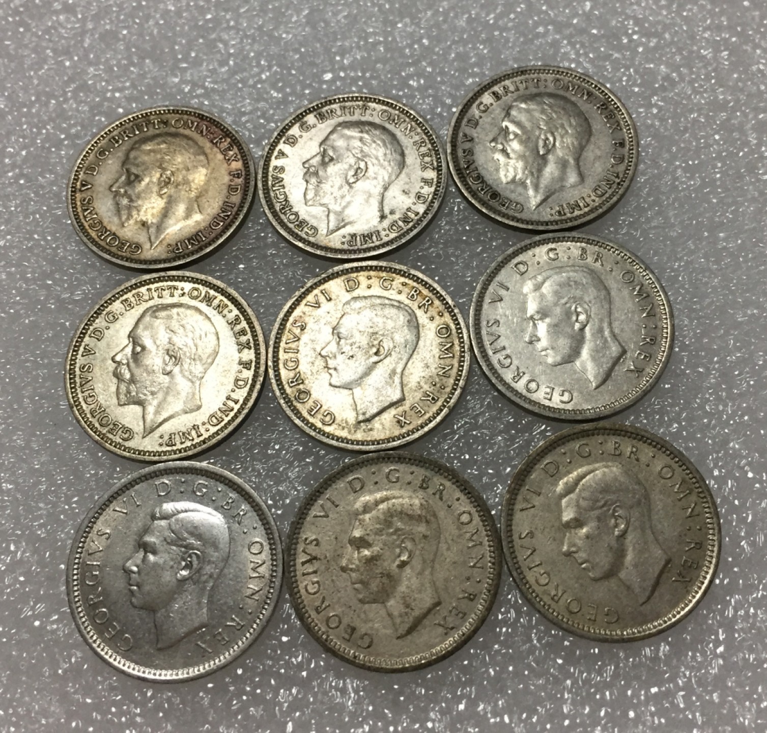 方圆集藏第四期专场 11422-英国乔五乔六3便士9枚