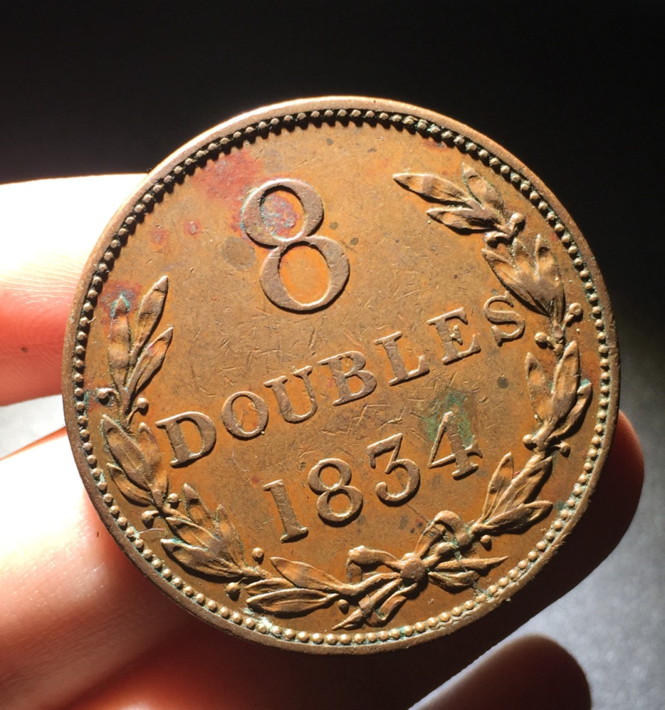 方圆集藏第四期专场 11089-英属根西岛1834年8道布威廉四世时期大型铜币