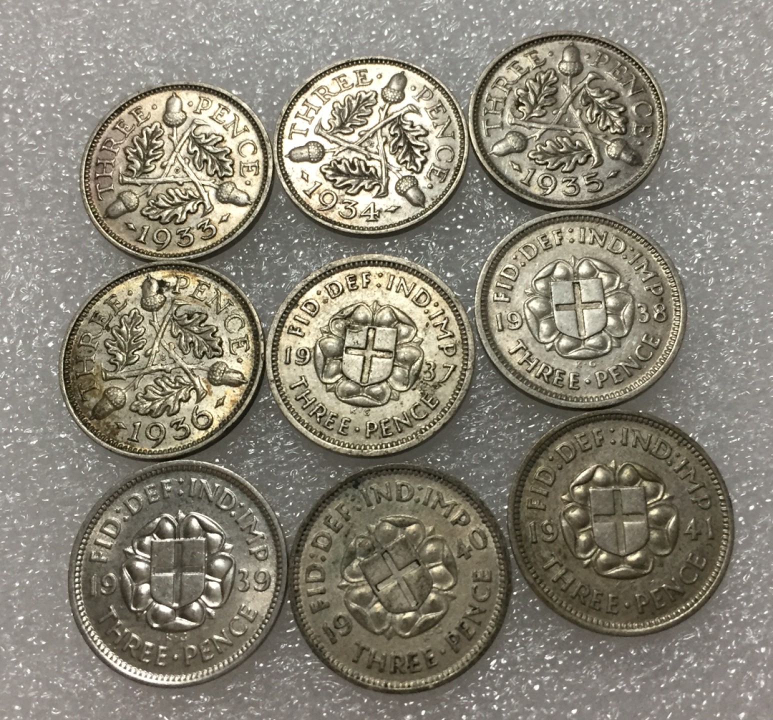 方圆集藏第四期专场 11422-英国乔五乔六3便士9枚