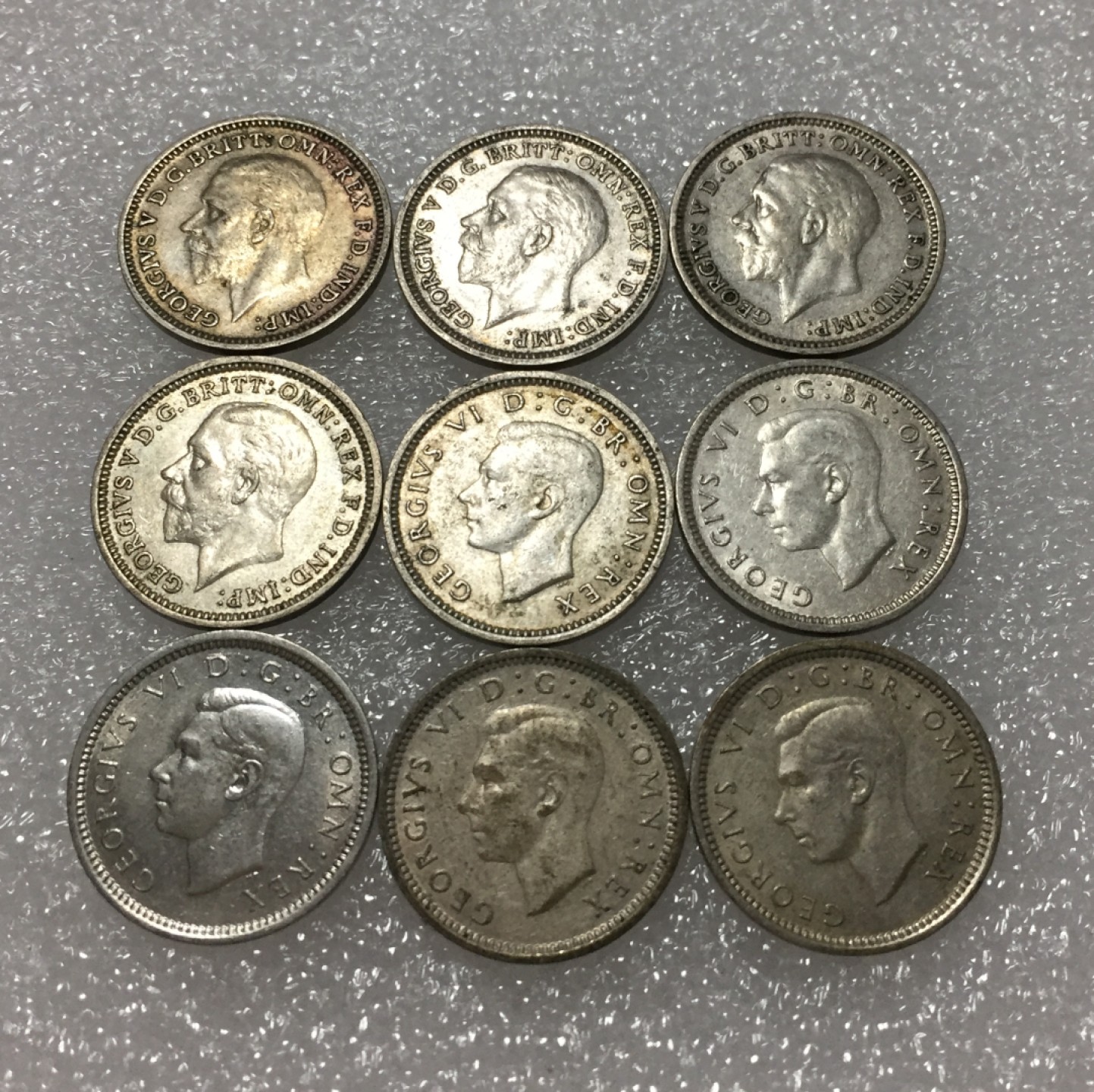 方圆集藏第四期专场 11422-英国乔五乔六3便士9枚