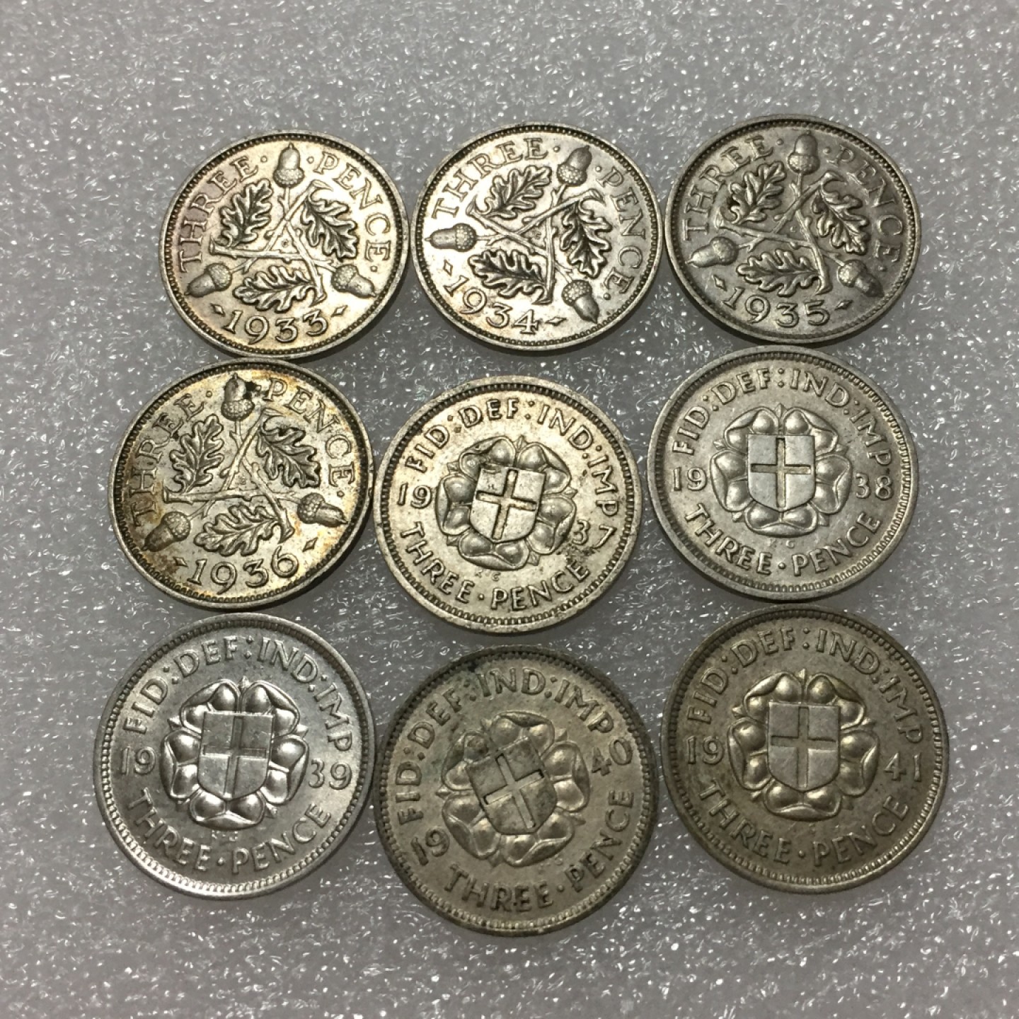 方圆集藏第四期专场 11422-英国乔五乔六3便士9枚