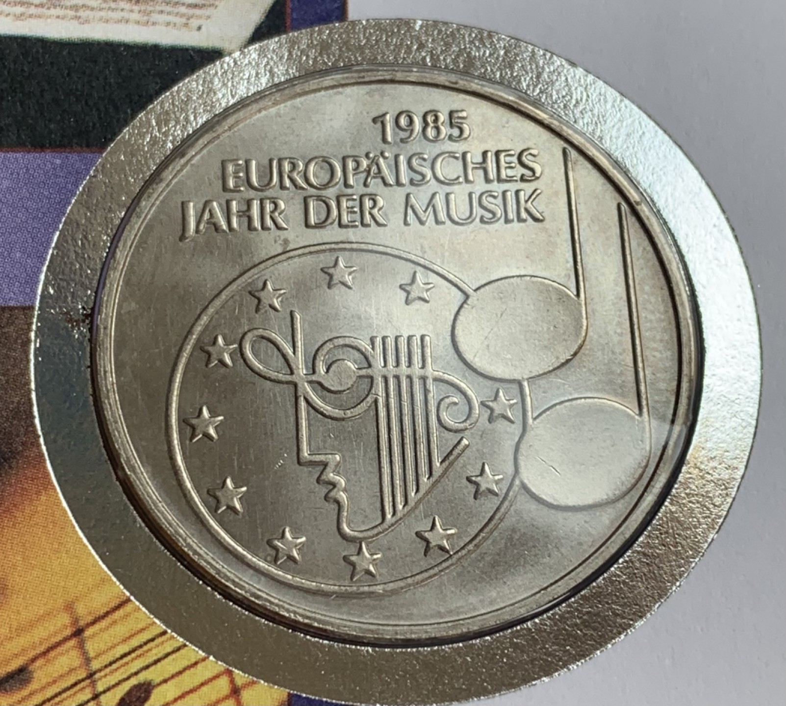 瓶子🏺第88期拍卖会 德国1985年5马克普制铜镍纪念币 欧洲音乐节 原封