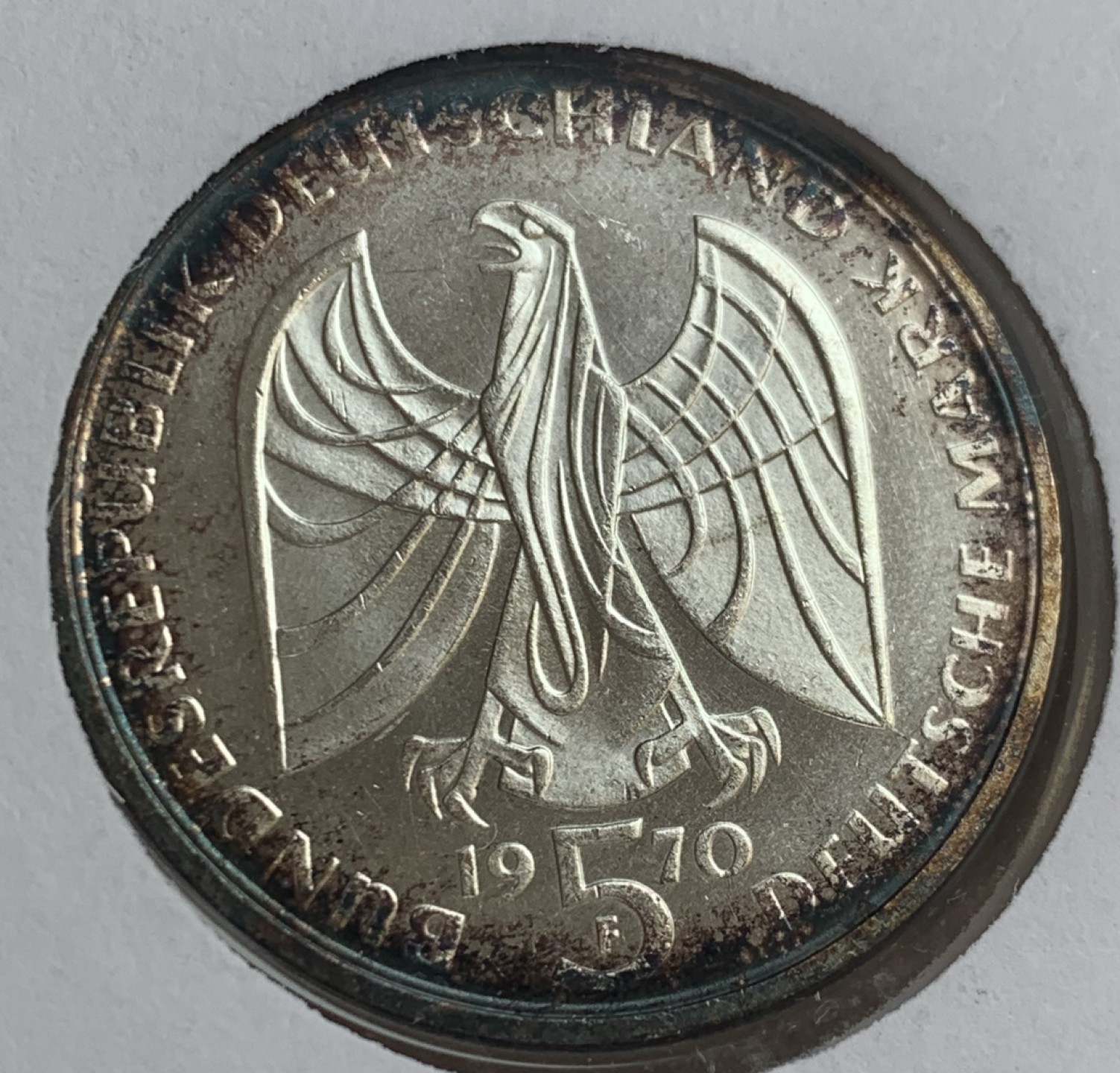 瓶子🏺第88期拍卖会  联邦德国银币1970年5马克银质纪念币 著名音乐家贝多芬 原封（2）