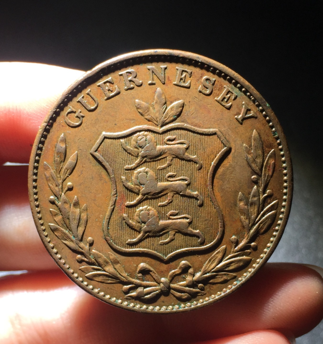 方圆集藏第四期专场 11089-英属根西岛1834年8道布威廉四世时期大型铜币