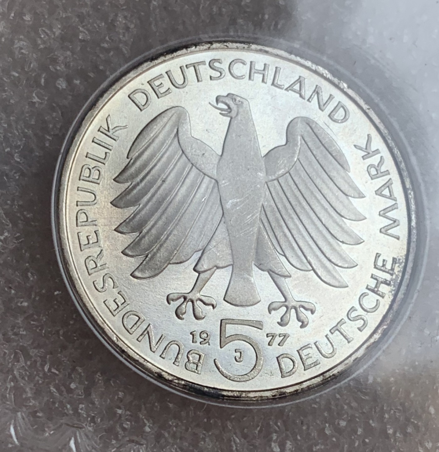 瓶子🏺第88期拍卖会 联邦德国1977年5马克纪念银币  数学家 弗雷德里希.高斯   原封