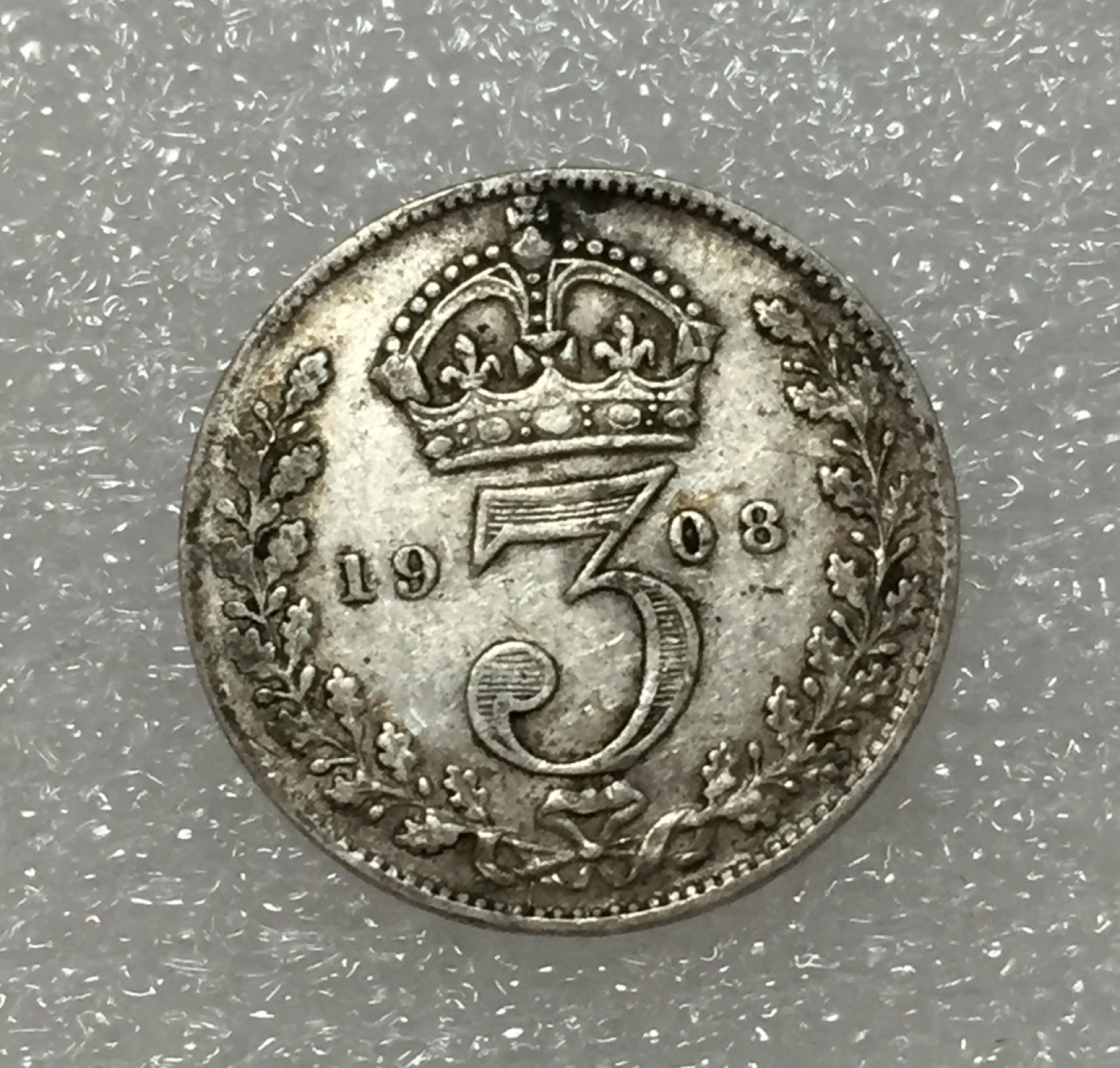 方圆集藏第四期专场 7267-英国1908年爱德华七世3便士银币高银