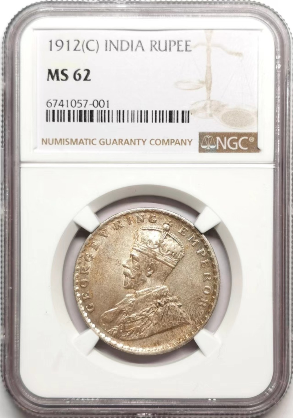 凡希社世界钱币微拍第二百三十六期 1912C英属印度乔五卢比NGC-MS62