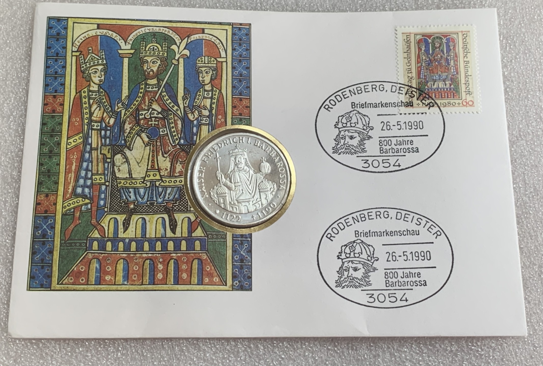 瓶子🏺第88期拍卖会 德国1990年腓特烈一世巴巴罗萨10马克纪念币银币  原封