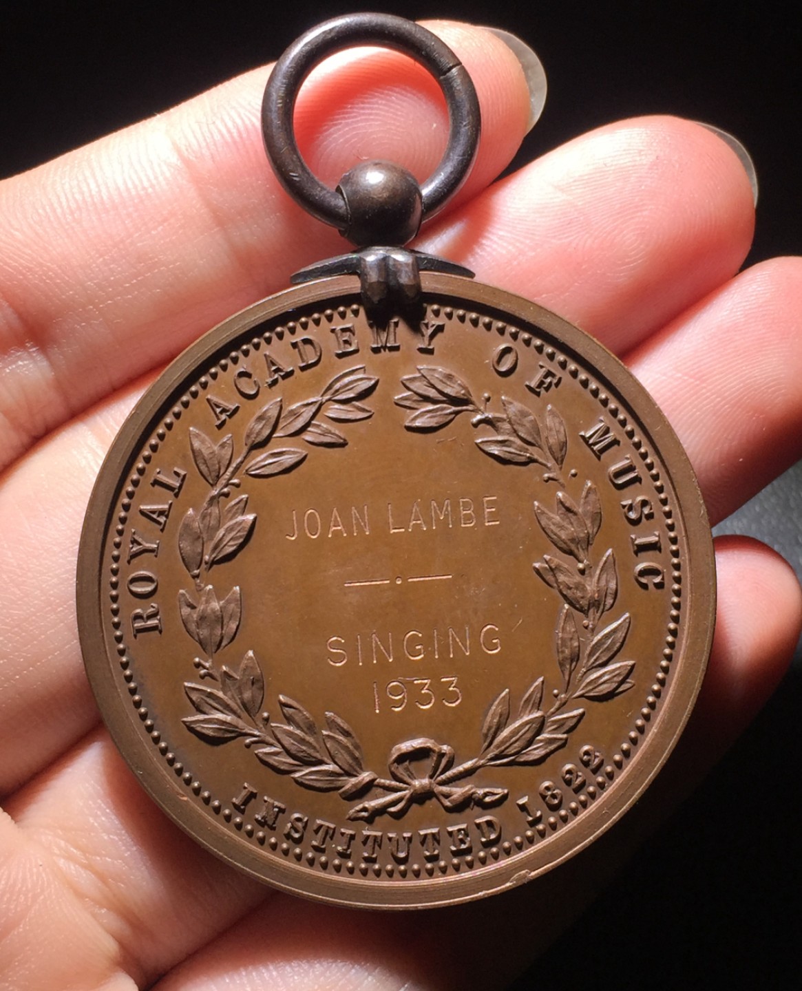 方圆集藏第四期专场 11423-英国1933年皇家音乐学院铜章