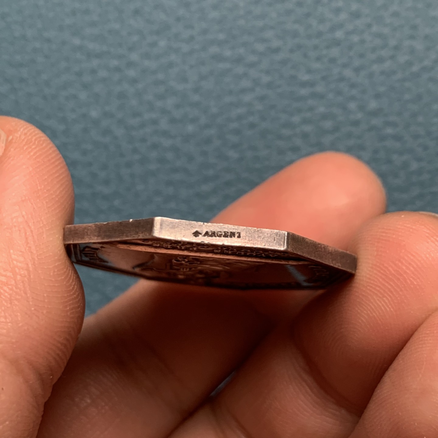 《竞宝斋》第157场-法国八角与章 专场！周日，周一，周四 3场 (全场包邮) 法国八角银质代币，上诉法院和法律辩护，16.71g，33.6mm，蜜蜂边铭