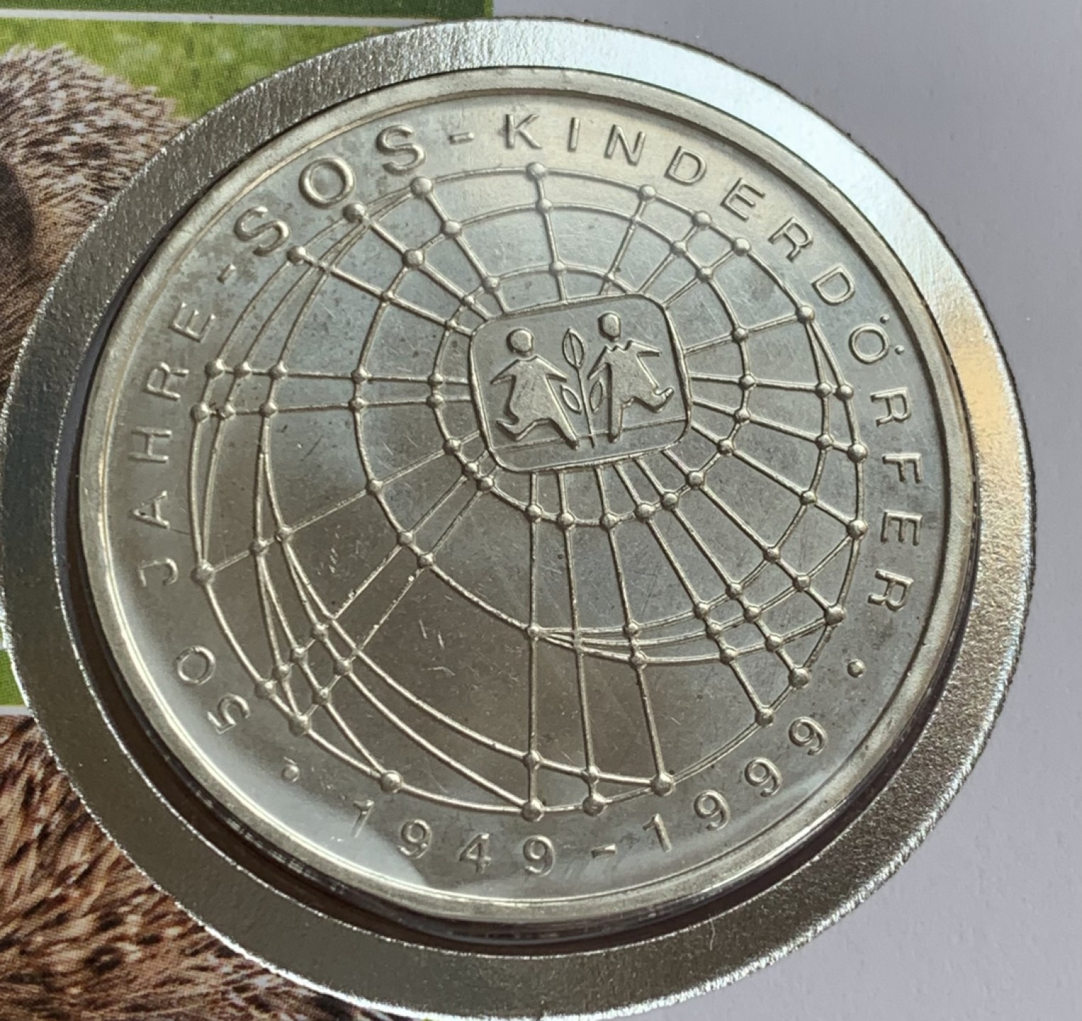 瓶子🏺第88期拍卖会 德国1999年10马克纪念银币A版 SOS儿童救援 原封（2）