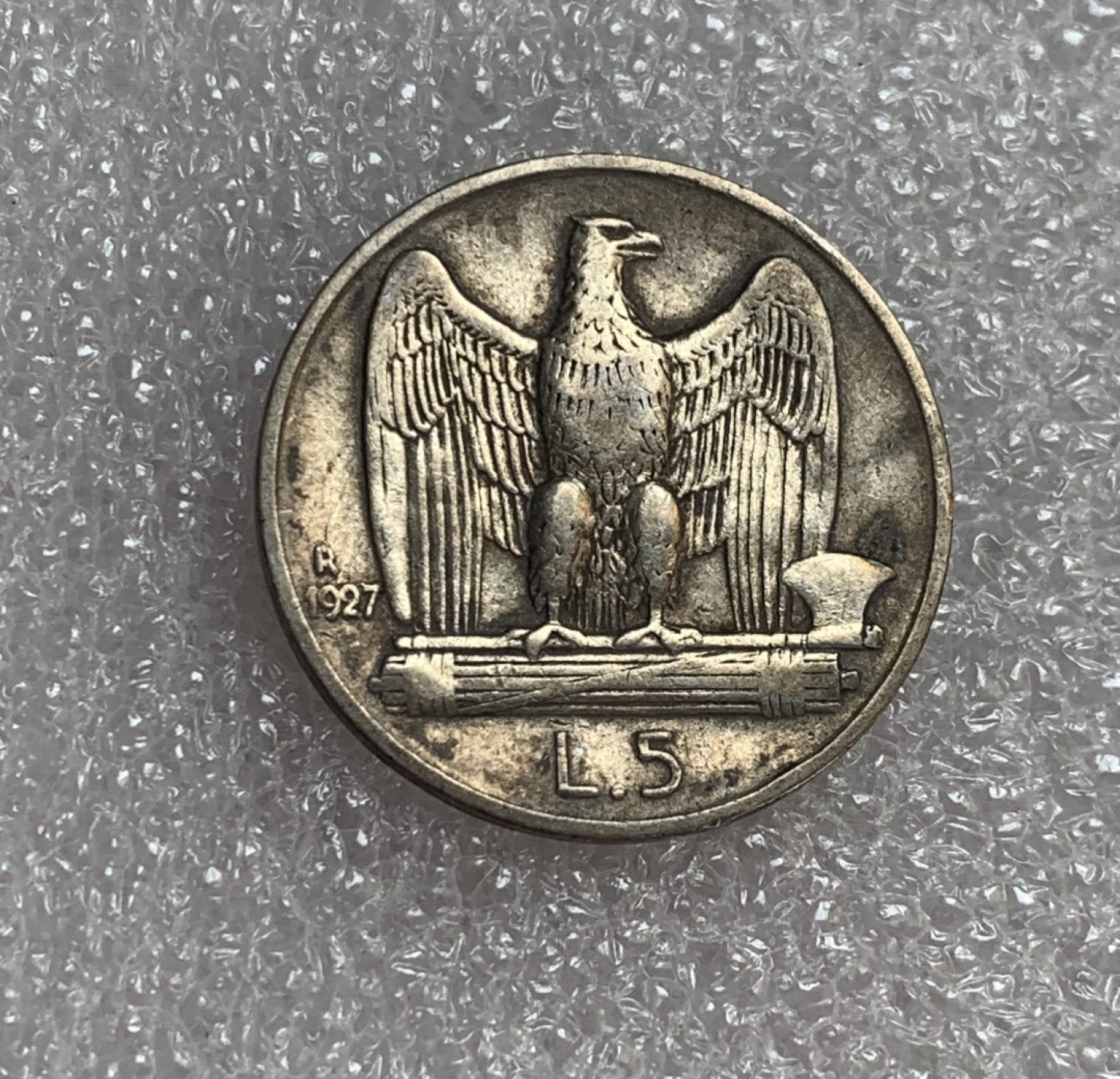 瓶子🏺第88期拍卖会 意大利1927年束斧鹰5里拉银币