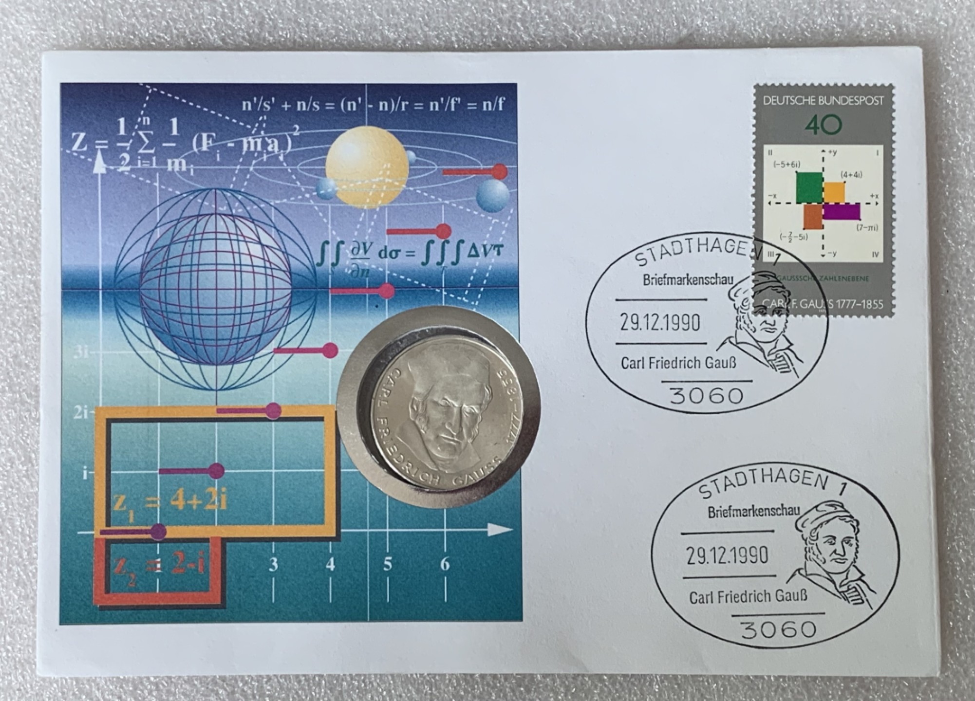 瓶子🏺第88期拍卖会 联邦德国1977年5马克纪念银币  数学家 弗雷德里希.高斯   原封