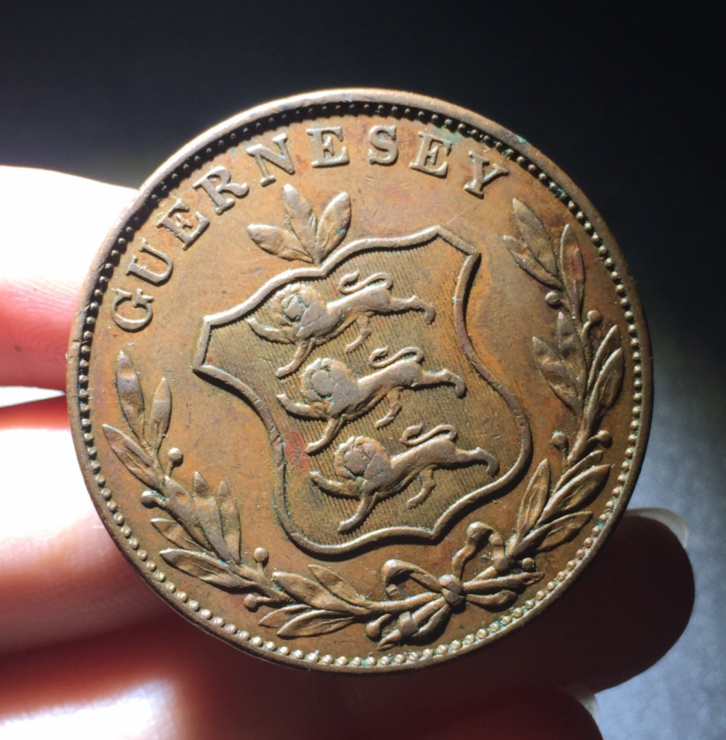 方圆集藏第四期专场 11089-英属根西岛1834年8道布威廉四世时期大型铜币