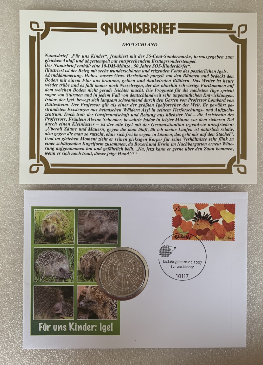 瓶子🏺第88期拍卖会 德国1999年10马克纪念银币A版 SOS儿童救援 原封