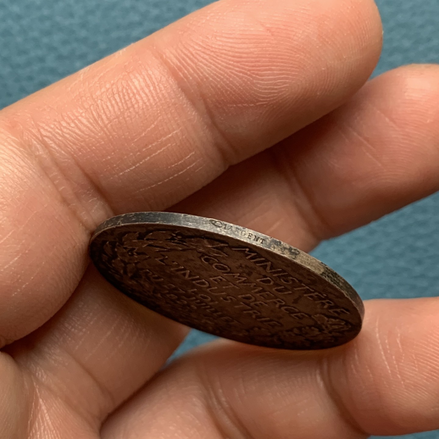 《竞宝斋》第157场-法国八角与章 专场！周日，周一，周四 3场 (全场包邮) 法国银质代币，法律委员会，15.39g，33mm，丰饶角边铭