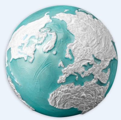 【海寧潮】巴巴多斯2023年冰封星球3盎司球形珐琅彩纪念银币原价2800