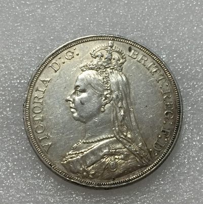 方圆集藏第四期专场 - 8436-英国1887年维多利亚女王高冠版马剑银币登基50周年